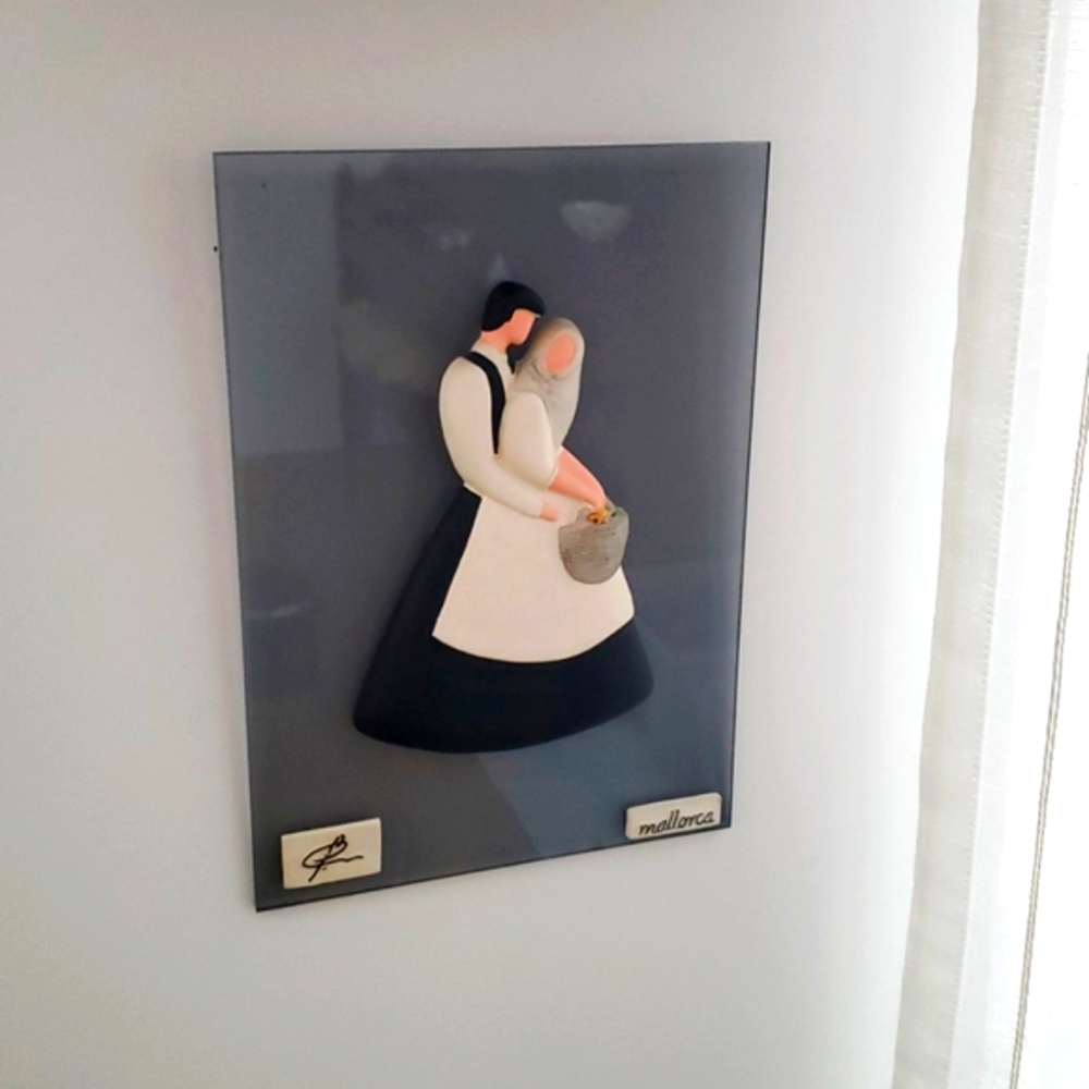 😸Mallorca Spain 3D Smoked Glass Wall Art | Spanish Dancers Relief